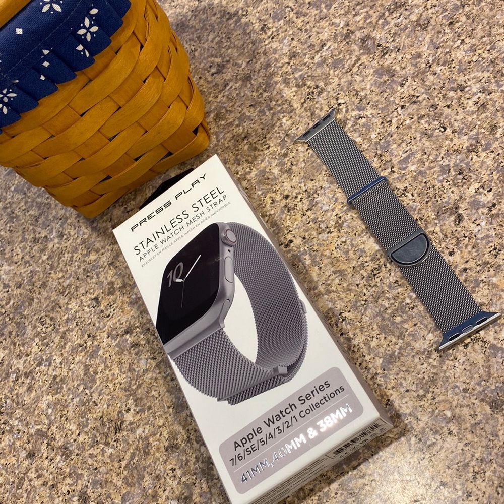 Press Play Stainless Steel Apple Watch Mesh Strap